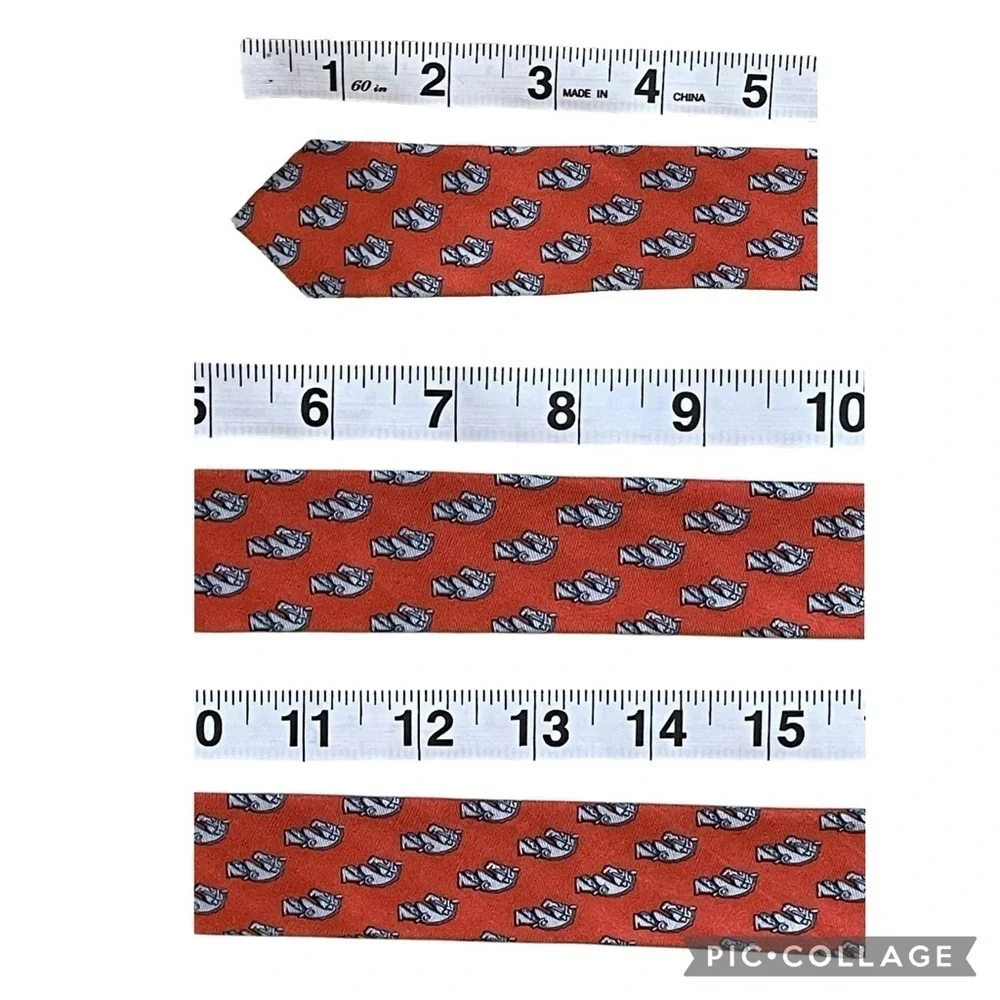 NOLA Couture Knights Chess Piece Orange Whimsical Preppy Chess Club Silk Tie